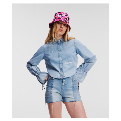 Košeľa Karl Lagerfeld Jeans Klj Tied Sleeve Denim Shirt Modrá