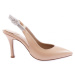 DGN 2025-23y Women's Silver Stone Rubber Detailed Thin Heeled Shoes Nude