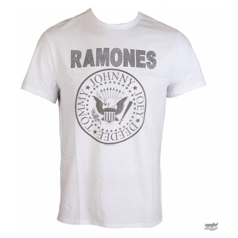 Tričko metal AMPLIFIED Ramones LOGO Čierna biela
