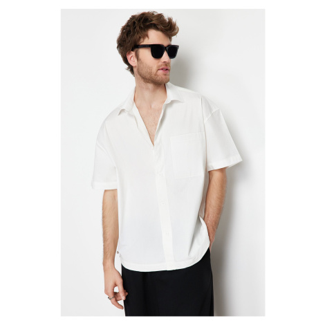 Trendyol White Oversize Fit Shirt with Hem Stopper Accessory