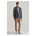 SAKO GANT SLIM TWO-TONED TWILL JERSEY BLAZER ANTRACITE