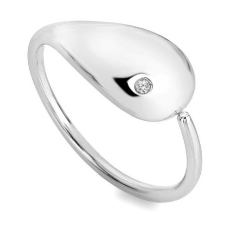 Hot Diamonds Elegantný strieborný prsteň s diamantom Tide DR281 59 mm