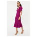 Trendyol Purple Collar Detailed Elegant Evening Dress