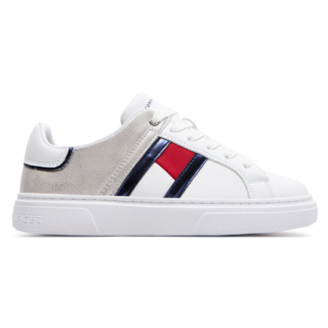 Tommy Hilfiger Sneakersy Flag Low Cut Lace-Up Sneaker T3A9-33201-1355 S Biela