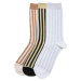 Metal Effect Socks Stripe Socks 3-pack black/white sand/white