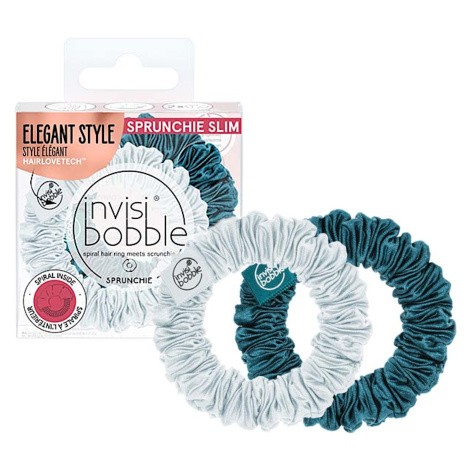 Ozdobné špirálové gumičky Invisibobble Sprunchie Slim Cool as Ice  - 2 ks (IB-SPSL-PA-1-1002) + 