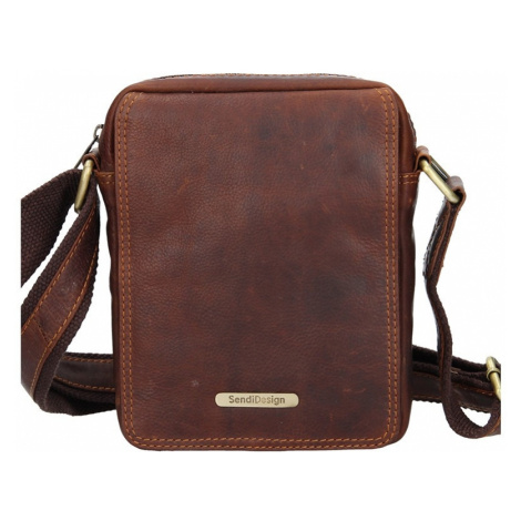 Pánska kožená taška cez rameno SendiDesign Nilson - hnedá Sendi Design