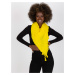 Yellow crumpled scarf with fringe