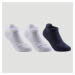 Detské tenisové ponožky RS 500 nízke čierne sivé 3 páry