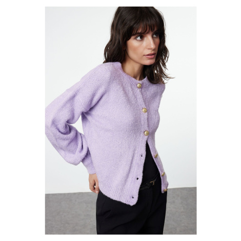 Trendyol Lilac Boucle Knitwear Cardigan