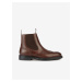 Brown Men's Leather Ankle Boots Geox Tiberio - Men