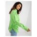 Light green women's oversize shirt with collar