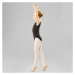 Dievčenský baletný trikot s krátkymi rukávmi čierny