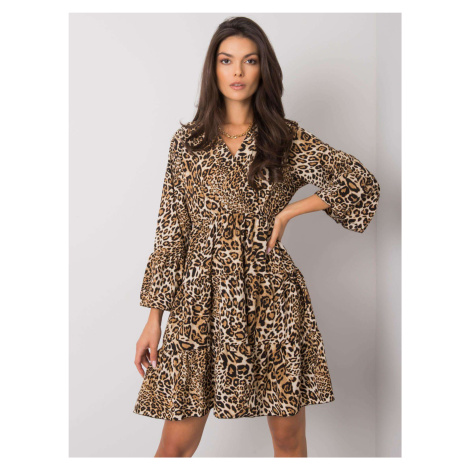 Beige and black dress with leopard pattern from Malaya