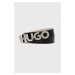 Kožený opasok HUGO dámsky,čierna farba,50470629