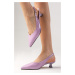 Mio Gusto Nancy Lilac Open Back Short Heeled Shoes