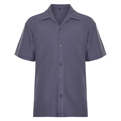 Trendyol Indigo Relaxed Fit Open Collar Shirt