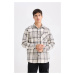 DEFACTO Regular Fit Plaid Flannel Pocket Detail Long Sleeve Shirt