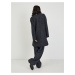 Tmavošedý dámsky melírovaný kabát s prímesou vlny Tom Tailor Denim