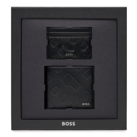 Boss Sada peňaženka a puzdro na karty Gbbm 8Cc Card Case 50513668 Čierna Hugo Boss