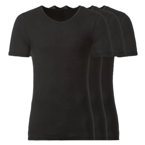 LIVERGY® Pánske spodné tričko z jemnej rebrovitej pleteniny, 3 kusy (okrúhly výstrih)