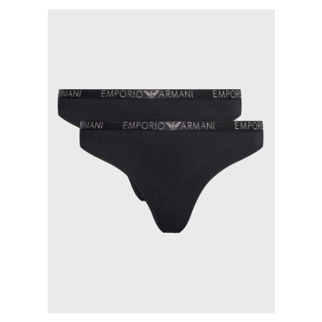 Emporio Armani Underwear Súprava 2 kusov stringových nohavičiek 163333 3R223 00020 Čierna
