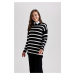 DEFACTO Regular Fit Striped Sweater Tunic