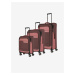 Sada troch cestovných kufrov a cestovnej tašky v ružovo-hnedej farbe Travelite Viia 4w S,M,L + D