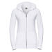 White women's sweatshirt with hood and zipper Authentic Russell