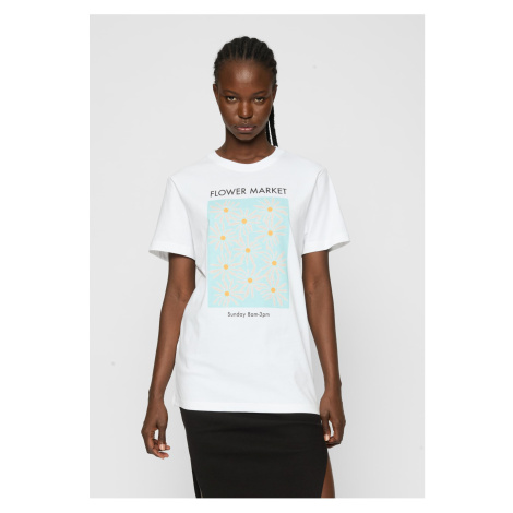 Women's T-shirt from the flower market white mister tee