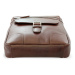 Hnědý pánský kožený zipový crossbag 215-1792-40
