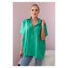 Cotton shirt with short sleeves of green color