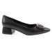 DGN K106 Women's Silver Stone Square Buckle Heeled Shoes