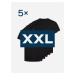 5pack pánskych čiernych tričiek AGEN - XXL