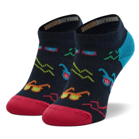 Happy Socks Detské členkové ponožky KSND05-6500 Tmavomodrá