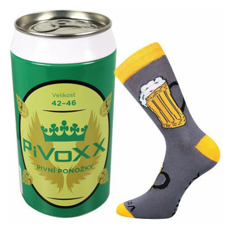 Ponožky VOXX šedé (PiVoXX + plechovka) L