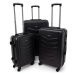 Čierna sada 3 odolných elegantných plastových kufrov &quot;Armor&quot; - veľ. M, L, XL