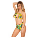 Sexy bikiny s vysokým pásom Sunflowers NEONPINK 42