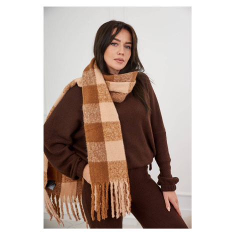 6073 Women's camel scarf + beige