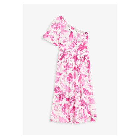 Šaty na jedno ramienko zo štruktúrovanej viskózy bonprix