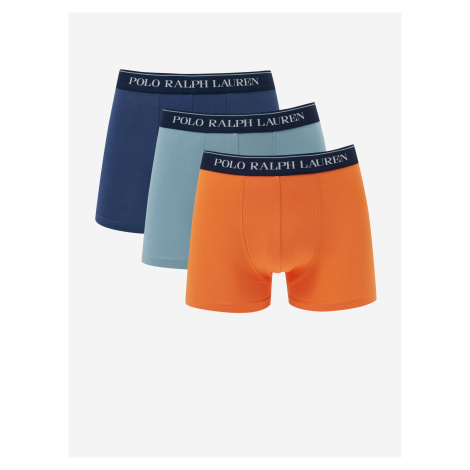 Sada troch pánskych boxeriek v oranžovej a modrej farbe POLO Ralph Lauren