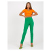 Green basic leggings with slit RUE PARIS