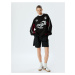 Koton Oversize Sweatshirt Crew Neck College Printed Piping