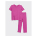 LC Waikiki Crew Neck Plain Short Sleeve Women's Pajama Set