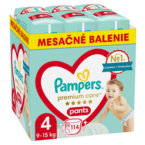 Pampers Premium Care Plienkové Nohavičky, veľkosť 4, 9kg-15kg 114 ks