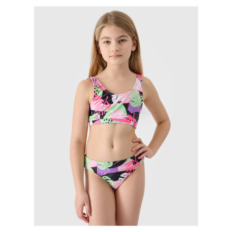 Girls' three-piece swimsuit 4F - multicolored