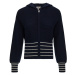 Sveter Woolrich Pure Cotton Hoodie Melton Blue Cream Stripe