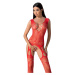 Passion BS099 red - Bodystocking Farba: Červená