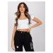 Biely dámsky crop top s krátkymi rukávmi RV-TS-7538.12P-white