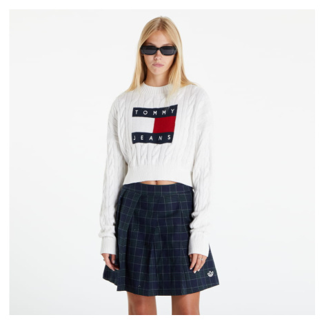 TOMMY JEANS Boxy Center Flag Pullover White Tommy Hilfiger